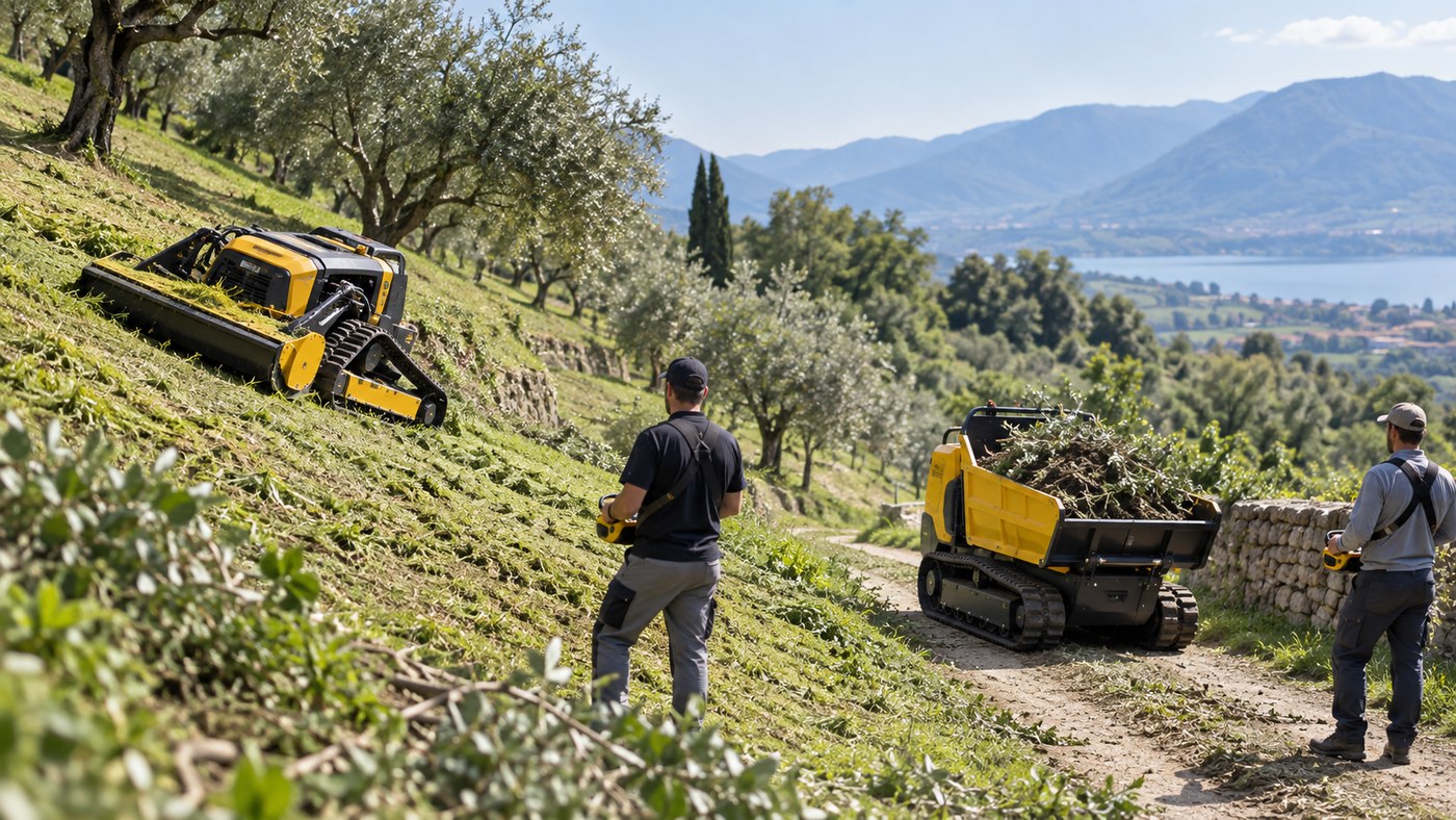 Remote Mowers and Crawler Dumpers Support Safer Terrain Work